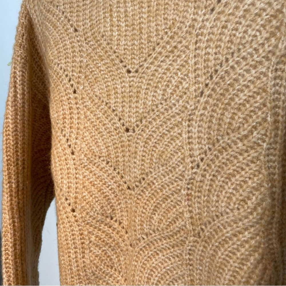 NWT Mango Contrasting Knit Sweater‎ Camel Large - Picture 7 of 13